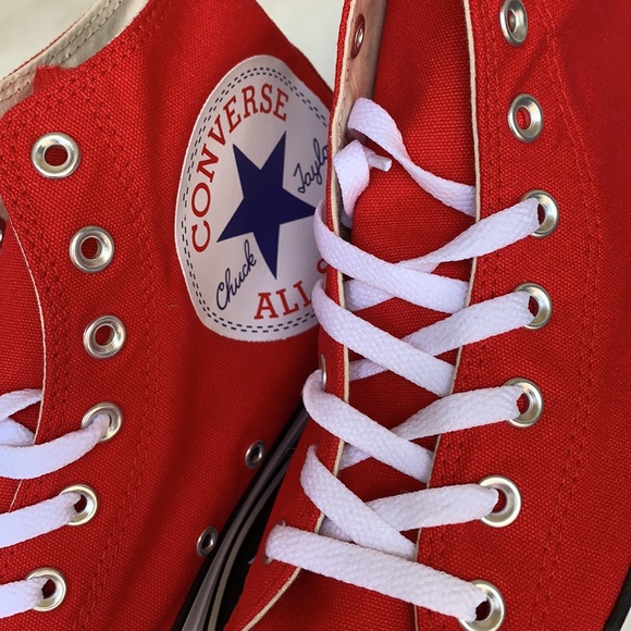 CONVERSE CTAS HI ENAMEL RED/WHITE/BLACK MENS - Picture 10 of 15